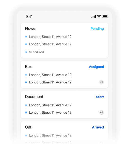 Customers can register and manage multiple orders simultaneously in the on-demand delivery customer app.