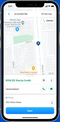 Driver app for Android and iOS