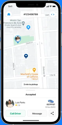 Customers can track driver and parcel on the map