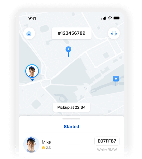 On-demand delivery app calculates driver arrival time and shows to customers.