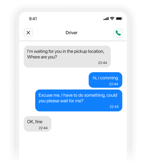 Customers and drivers can chat in real-time during the delivery process.