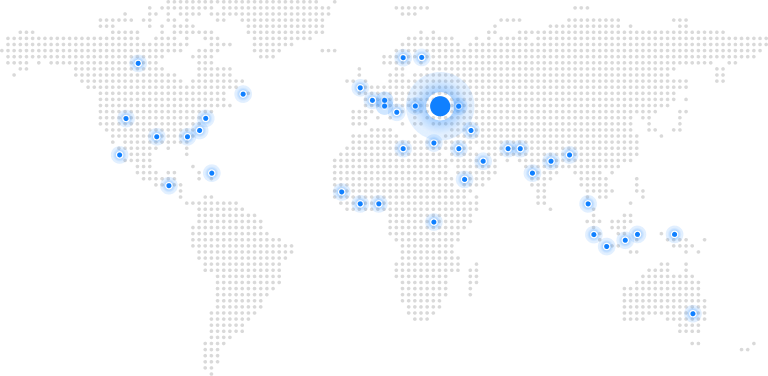 This map shows Onro's customers around the world.
