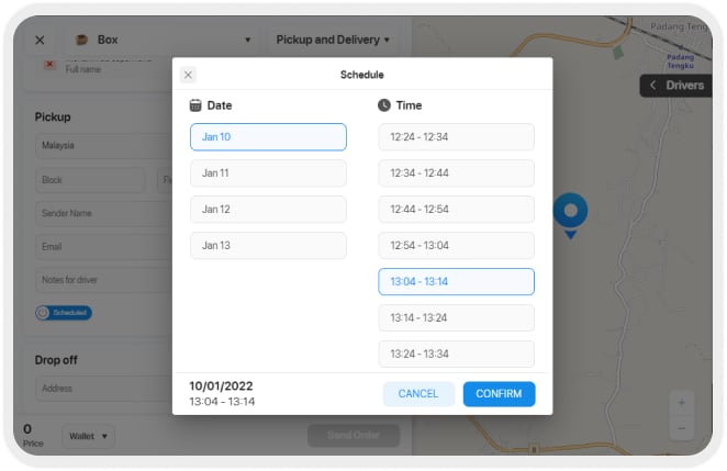 Scheduling Delivery in the Onro Dispatcher 