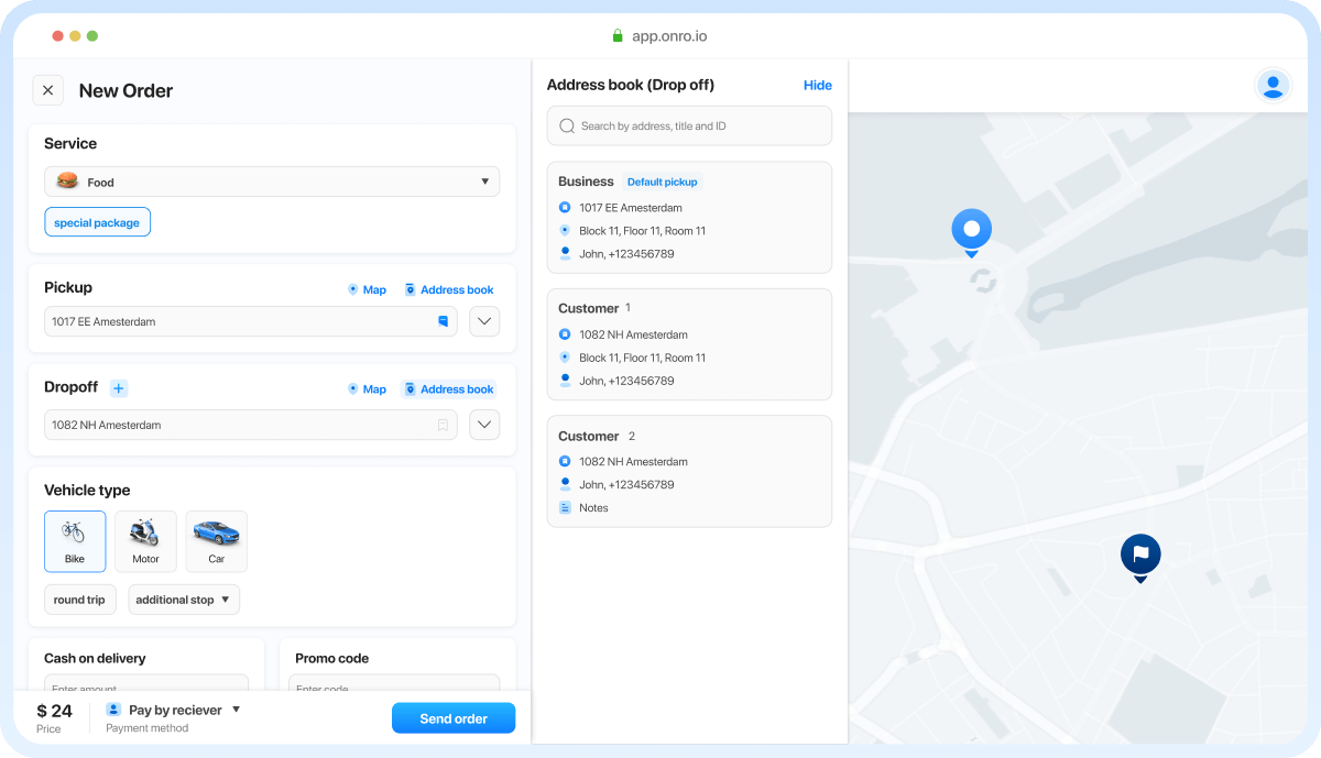 Start Delivery Business Onro