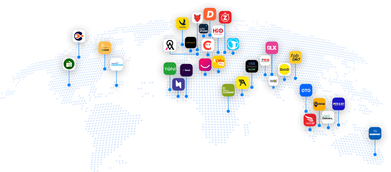 Onro delivery software customers in map