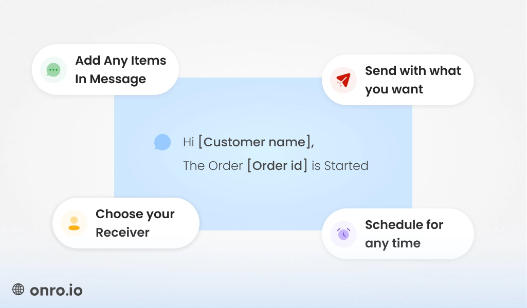 Using the communication module, you can define automate messages to be sent automatically.