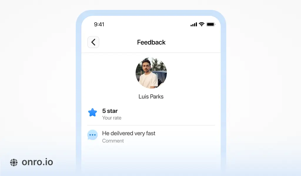 Customer can leave a feedback and this feature will help you improve your service.