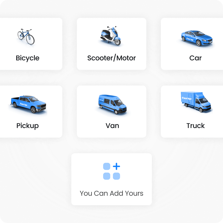 define different vehicle types with dynamic vehicle type features enables operators to choose specific pricing, designs, and options for each individual vehicle type.