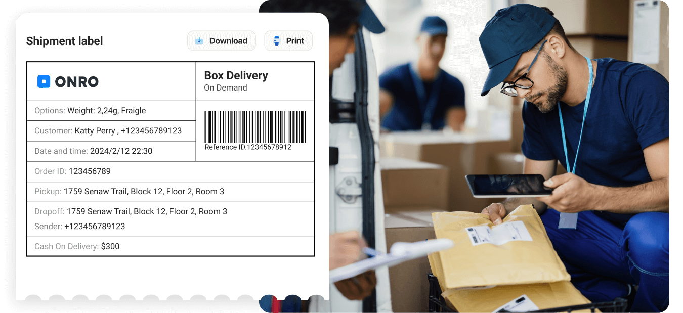 Delivery barcode scanner helps delivery businesses track their orders and generate shipment label easily