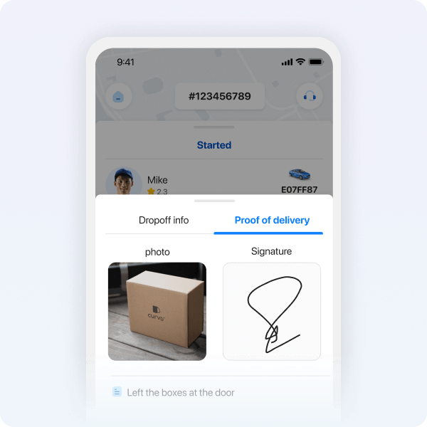 customers see images taken by drivers, such as the signature and photo in proof of delivery customer app and this improve transparency