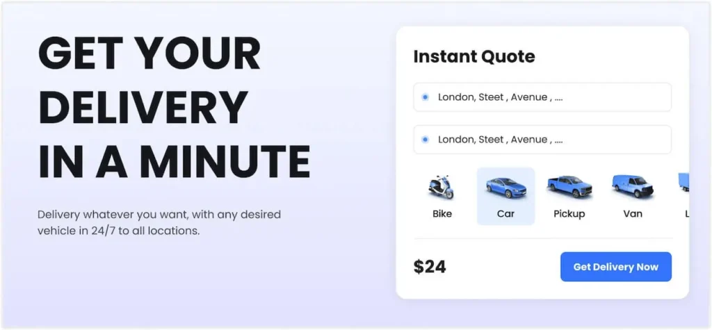 adding quote widget to your site allows your customers see vehicles and prices before using app