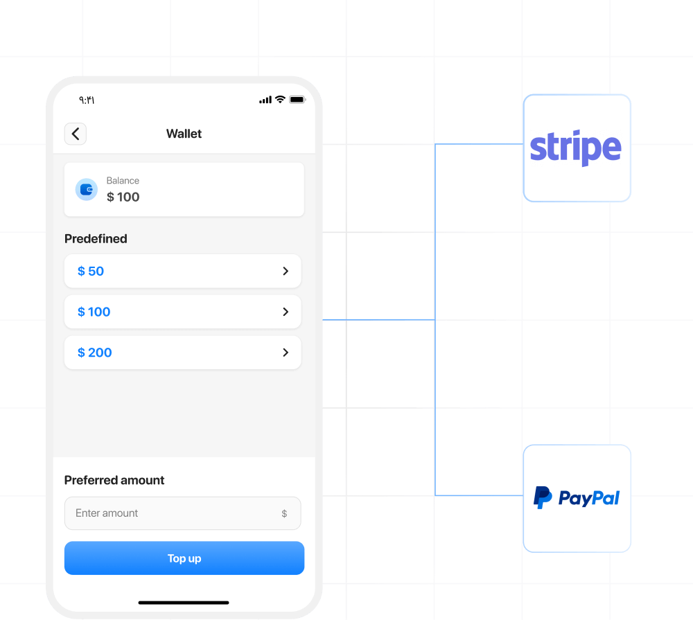 using wallet feature in customer and driver apps every payment can be managed by customers and drivers