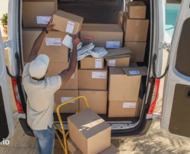 A delivery as a service van loading the packages.