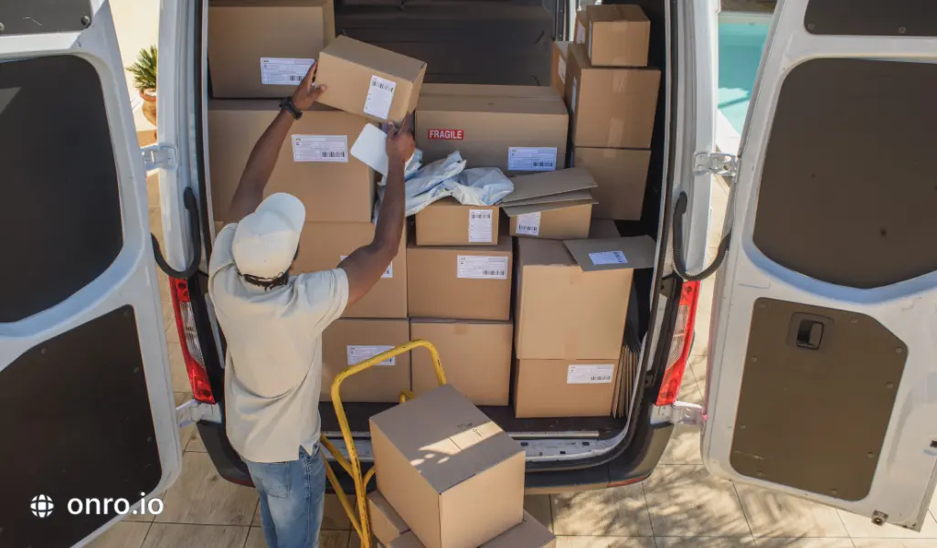 A delivery as a service van loading the packages.