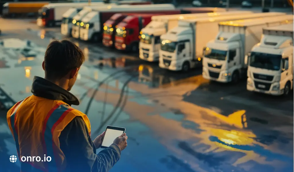 A fleet manager who is checking the routine operations.