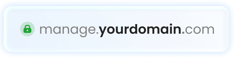 Custom domain setup for white-label courier software, dispatch console, customer portal, and tracking link.