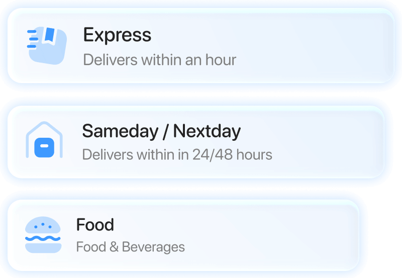 Custom delivery services with branded icons in Onro white-label courier software