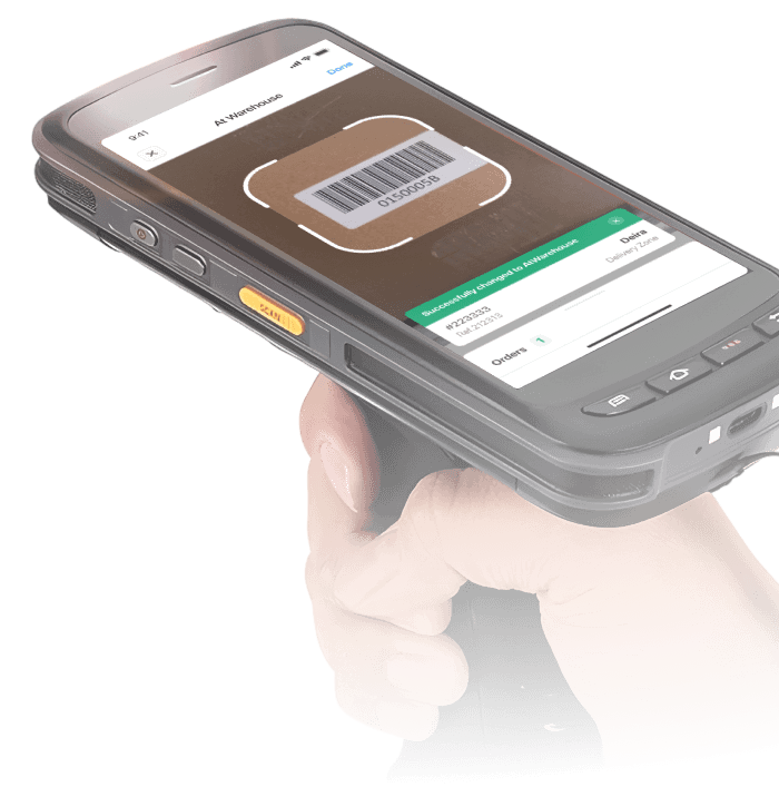 Mobile view of Onro Scanner app for scanning and tracking shipments in the hub.