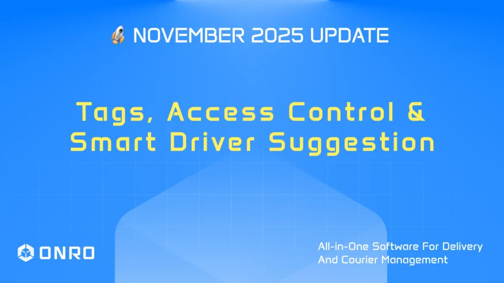 This image shows the title of November 2025 Onro product update