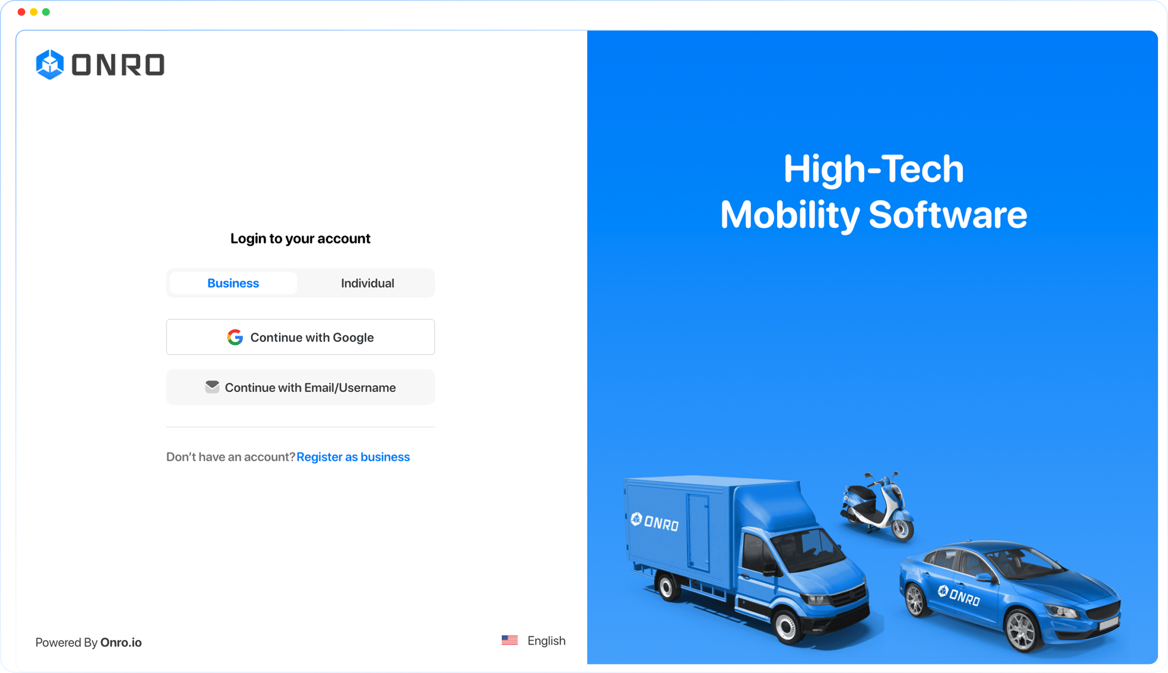 Using Onro courier software's web application your customers can register and manage their orders.