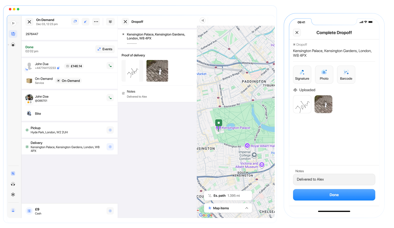 Using the driver app, drivers upload proof of delivery to ensure the package is delivered.
