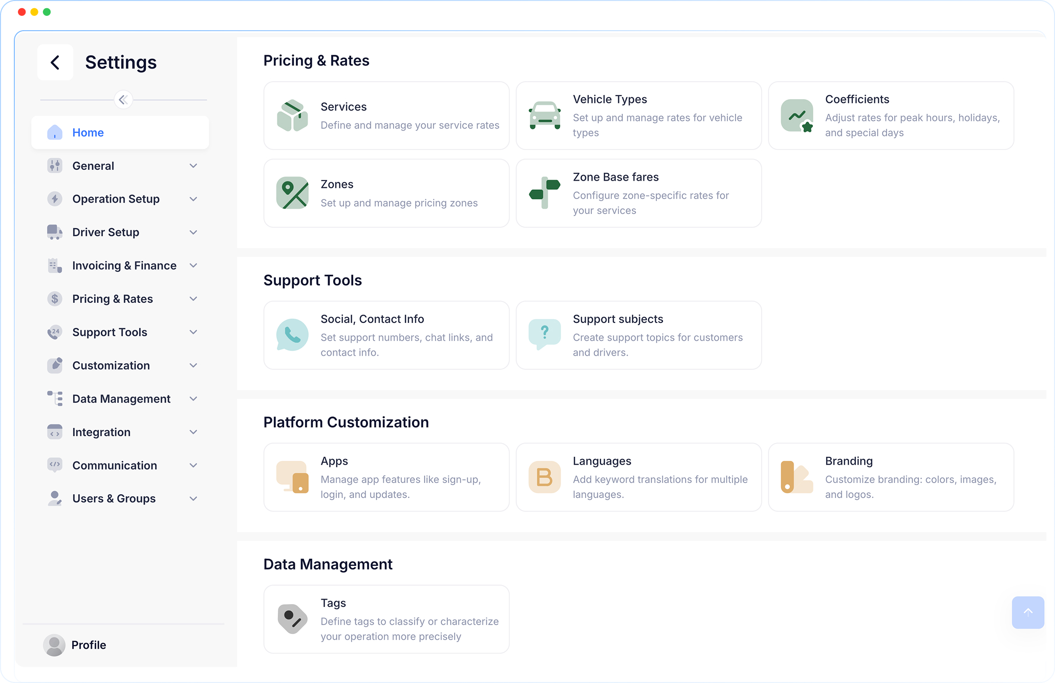 Onro Auto Pricing engine Covers all Courier system pricing needs related to services, vehicles type, coefficients, fares