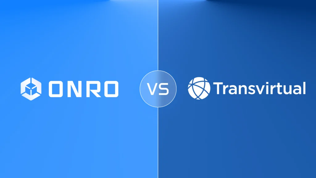 This is a cover photo showing the comparison between Onro and Transvirtual.