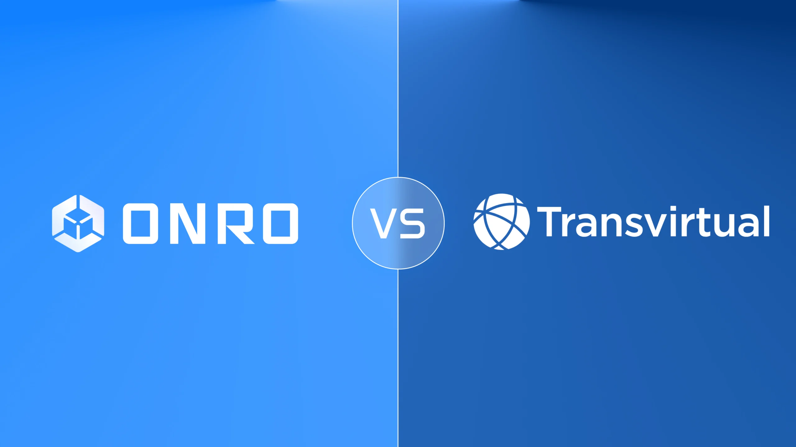 This is a cover photo showing the comparison between Onro and Transvirtual.