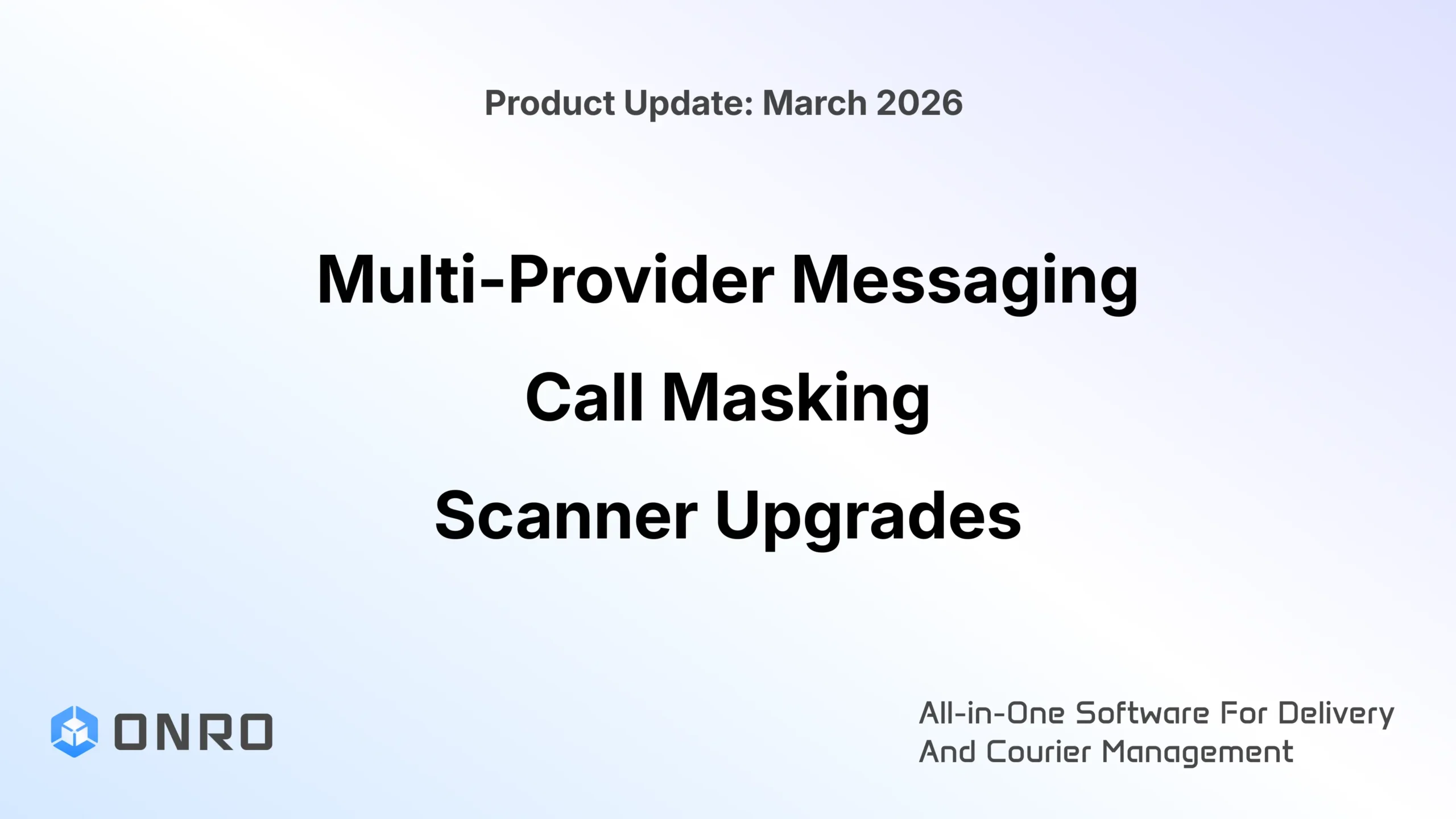 The title of Onro product release note for march 2026