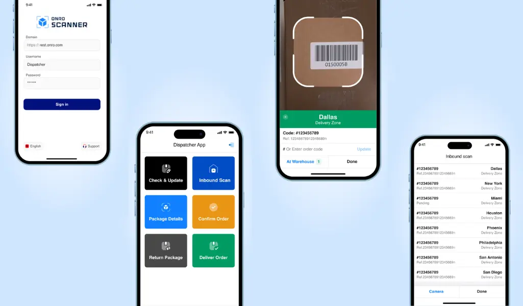 Onro scanner app at a glance.