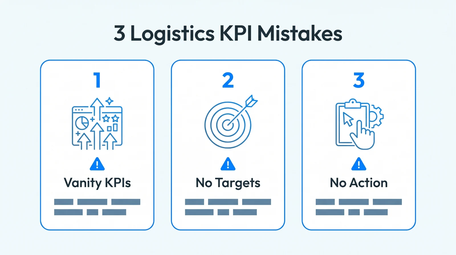 3 logistics KPI mistakes: vanity KPIs, no targets and no action
